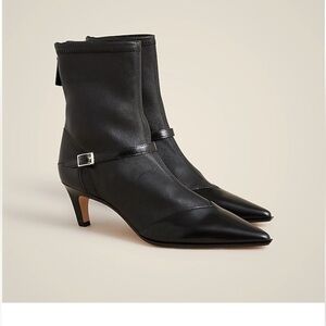 J crew New Stevie buckle ankle boots in stretch leather 9.5